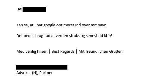 Reaktion fra konkurrent onlinesynligheddk