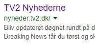 Eksempel på website med http vist i Googles søgeresultater